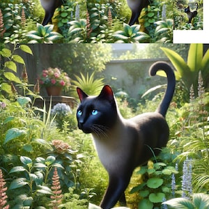 Papier de riz décoratif pour découpage et travaux manuels, scrapbooking, collage, fournitures d'art, beau chat dans le jardin secret, 1 format A4 standard