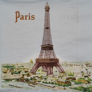 4 servilletas de papel individuales para decoupage Craft Collage Journal - París - Centro de la ciudad - Serviettes de París - Suministros de artesanía - Decoupage