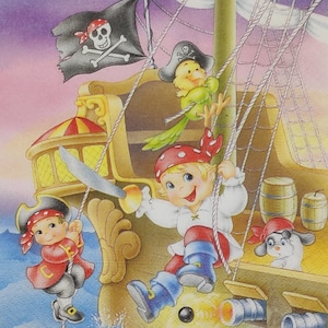 Sólo 1 servilleta de papel única para decoupage Craft Collage Journal Crafting Ephemera Decopatch Art - Little Sailors Pirates
