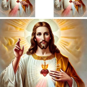 Papel de arroz con retrato de Jesús Misericordioso, papel para decoupage A4, hoja para decoupage de arte religioso, papel de arroz con íconos cristianos, arte católico, n.º 4243