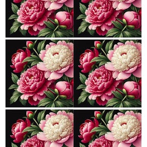 Flores de peonías rosas, papel de arroz para decoupage, diario artístico, álbum de recortes, papel de arroz decorativo, papel de arroz para manualidades, papel de decoupage floral, ARTE