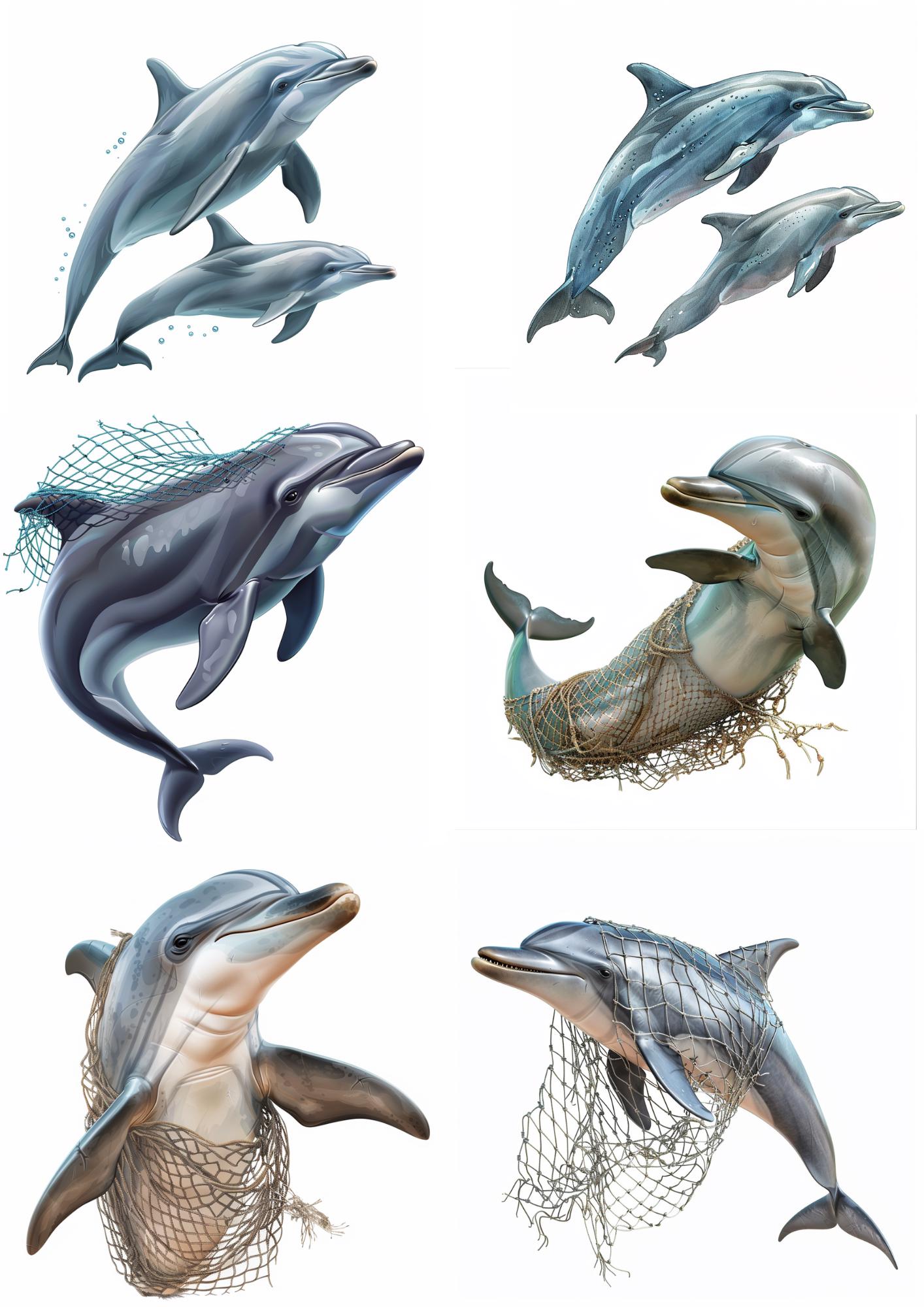 Bottlenose Dolphin Rice Paper: Ocean Collage for Decoupage