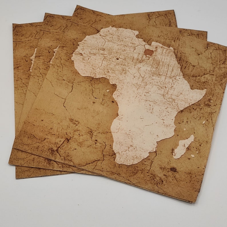 Vintage Africa Map Paper Napkins: Decoupage, Collage (set of 4) - Etsy
