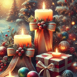 Velas navideñas, papel de arroz para decoupage, álbum de recortes, papel morera para diario de arte, velas hermosas, papel para decoupage, decoupage UK