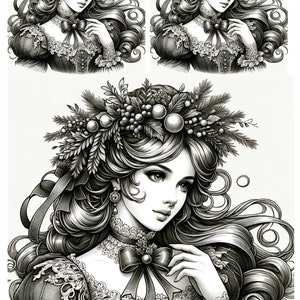 Hermosa mujer gótica, Papel de arroz para técnica de decoupage, Álbum de recortes, Collage, Arte, Técnica mixta, 1 A4, Tamaño estándar, Nueva colección