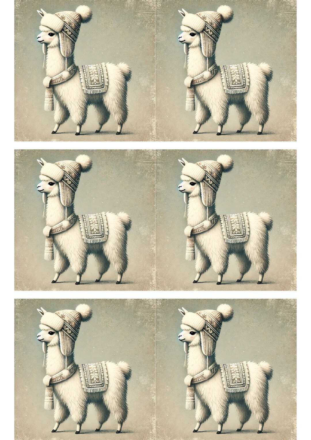 Lama Rice Vintage Lama Collage Rice Paper: A4 Decoupage Sheet - Etsy