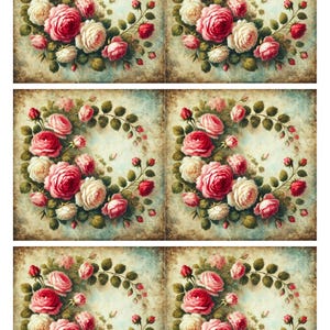 Vintage Rosengirlande Reispapier, Shabby Chic Decoupage Papier, romantisches Blumen Kraftpapier, Kartenherstellungszubehör, Scrapbooking Papier