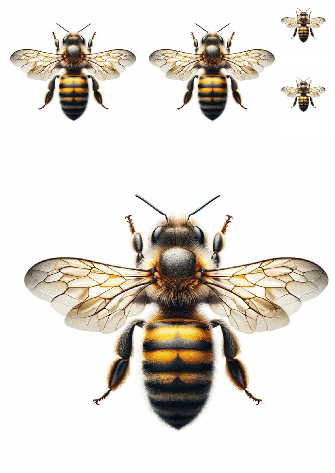 Bee Collage Rice Paper: A4 Decoupage Sheet - Etsy