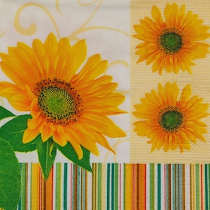 Girasol 4 servilletas individuales de papel para el almuerzo para decoupage Craft Collage Journal Crafting Ephemera Decopatch Art. Manualidades con motivos florales de verano