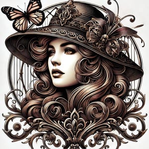Hermosa mujer Steampunk, papel de arroz para decoupage, diario artístico para principiantes, álbum de recortes, papel decorativo, papel de arroz para diario basura