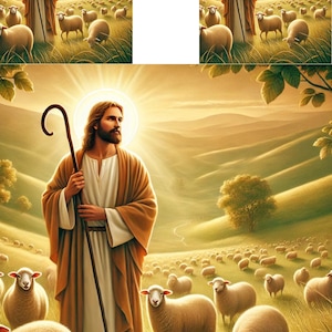 Papel de arroz para decoupage, papel para decoupage de Jesús con corderos, papel para manualidades religiosas, proyecto de bricolaje, suministros para hacer tarjetas, efímeras, n.º 4242