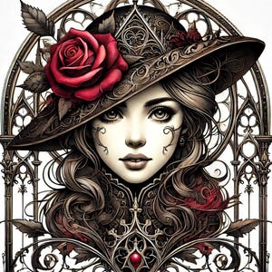 Steampunk Gothic Woman Rice Paper for Decoupage: A4 Craft Scrapbooking