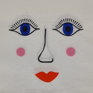 4 servilletas de papel para el almuerzo individuales, Cara bonita, Servilletas de papel para decoupage, Scrapbooking, Collage, Suministros de arte