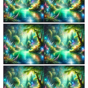 Magic Lake Collage Sheet, dekoratives Reispapier für Decoupage, Papier für Art Journal, Kartenherstellung, Scrapbooking, Mixed Media Bedarf, BASTLER