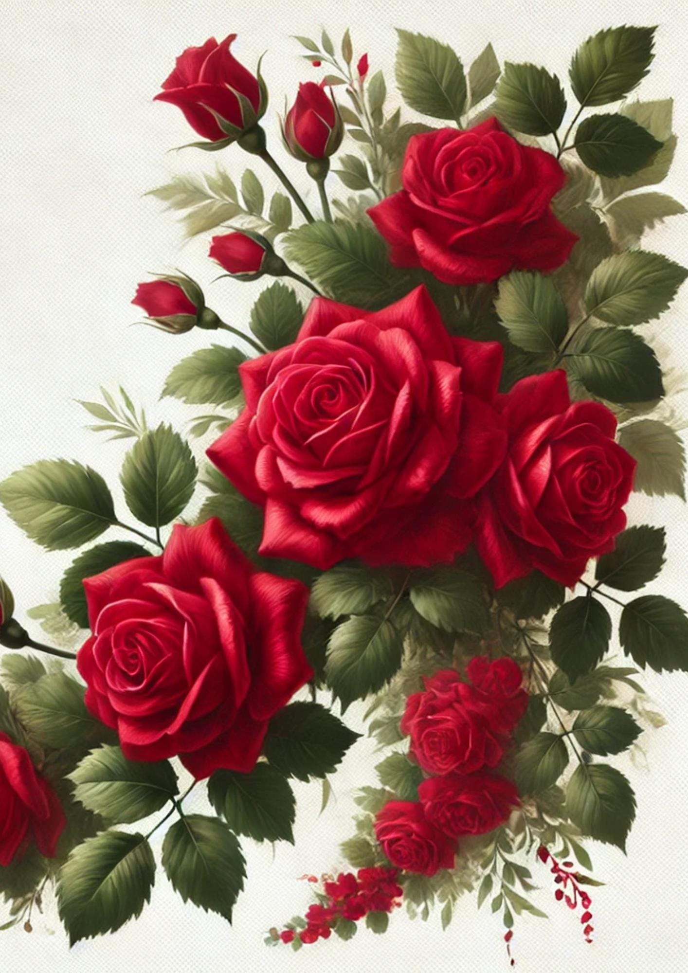 Cordones de rosas rojas - Etsy México, image size:1414x2000