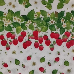 IHR Strawberries Paper Napkins: Decoupage, Collage, and Craft - Set of 4