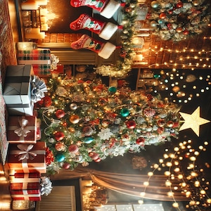 Christmas Tree Rice Paper for Decoupage: Festive A4 Sheet