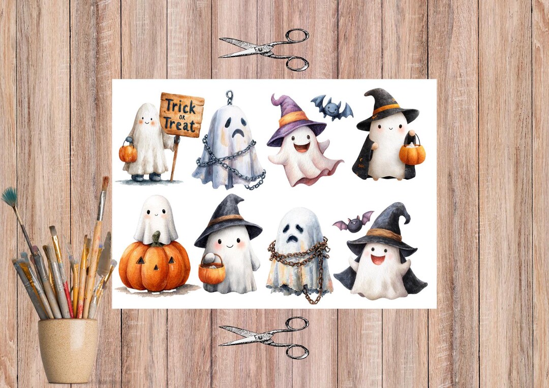 ハロウィンの幽霊柄ライスペーパー（デコパージュ＆クラフト用