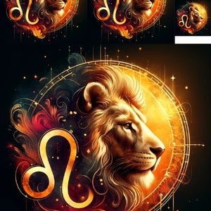 Signes du zodiaque du lion - Papier de riz pour découpage artisanal Scrapbooking Collage indésirable journal éphémère 1 A4 taille standard Nouvelle collection de papiers