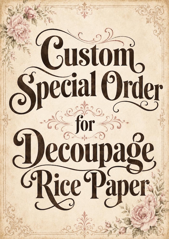 Custom Rice Paper for Decoupage, Personalized A4 A3 A5 Craft Paper, Your Own Design