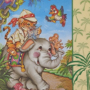 Servilletas de papel de safari de animales: decoupage, collage y manualidades (paquete de 4)