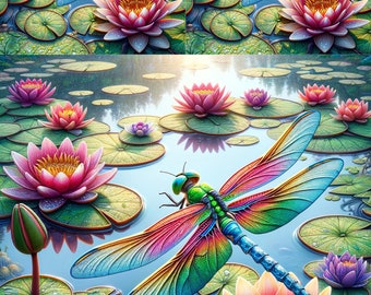 Dragonfly Rice Paper A4: Decoupage, Scrapbooking, Card Making
