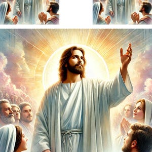 Papel de arroz Jesús en la gloria, papel para decoupage A4, papel para manualidades Cristo en la gloria, papel para arte religioso, papel para decoupage Cristo glorificado, n.º 4245