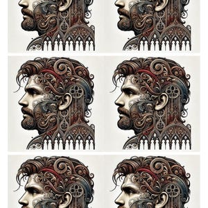 Steampunk Gothic Man Profile Rice Paper for Decoupage (A4)