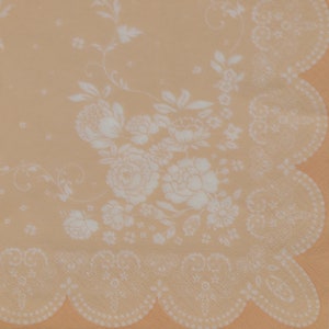 4 servilletas de papel de almuerzo individuales para decoupage Craft Collage Journal Crafting Ephemera Decopatch Art, delicado motivo floral en Ornange