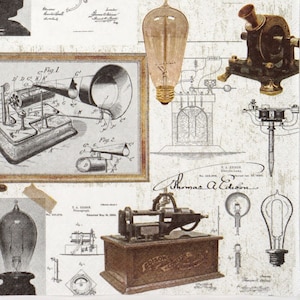 Thomas Edison Paper Napkins: Vintage Inventor Design, Set of 4
