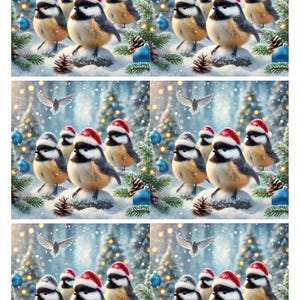 Winter Titmice Rice Paper: Christmas Decoupage, Art Journal (A4)