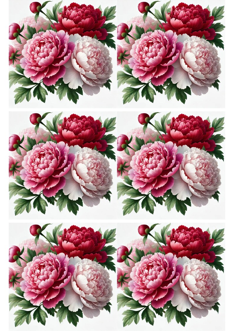 Peony Rice Paper Pink Peony Rice Paper: Decoupage, Scrapbook, Journal (A4) - Etsy
