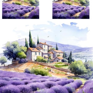 Reispapier für Decoupage, Provence Elegance: Lavender Fields & Majestic Manor auf Reispapier, No 4340