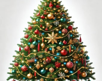 Christmas Tree Rice Paper: A4 Decoupage Sheet