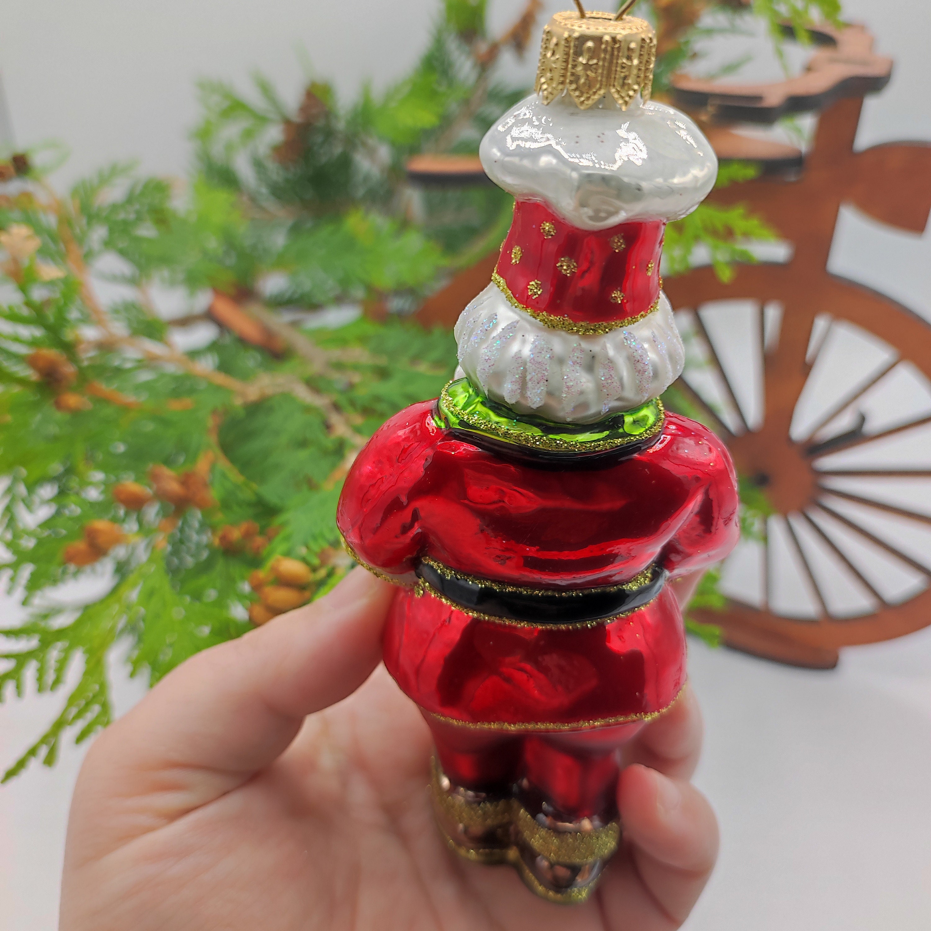 Kohls ガラスのサンタクロースクリスマスオーナメント ポーランド製 手吹きガラスのサンタのオーナメント：ポーランドのクリスマスツリーの