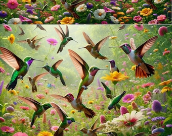 Hummingbird Meadow Rice Paper: Decoupage, Scrapbooking (A4)