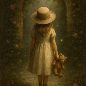 デコパージュ用プレミアムライスペーパー、女の子、秘密の花園、テディベアのクラフトペーパー、小さな女の子のモチーフ、子供向けのクラフト、No.4423