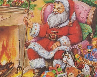 Santa Claus Paper Napkin: Christmas Decoupage, Collage, and Craft