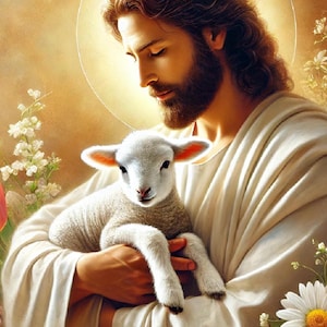 Papel de arroz religioso para decoupage, papel de Jesús con cordero, papel para manualidades de Semana Santa, suministros para técnicas cristianas mixtas, arte cristiano de Pascua