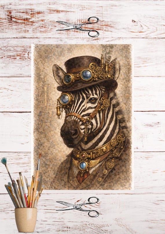 米米クラブ会報誌64冊 PUNK'A RICE& PUNK'A RICE HAT Steampunk Zebra Rice Paper for Decoupage ,A4 Vintage Animal
