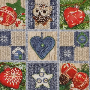4 servilletas de papel navideñas únicas para decoupage Craft Collage Journal Crafting Ephemera Decopatch Art, Patchwork, Búho, Decoración
