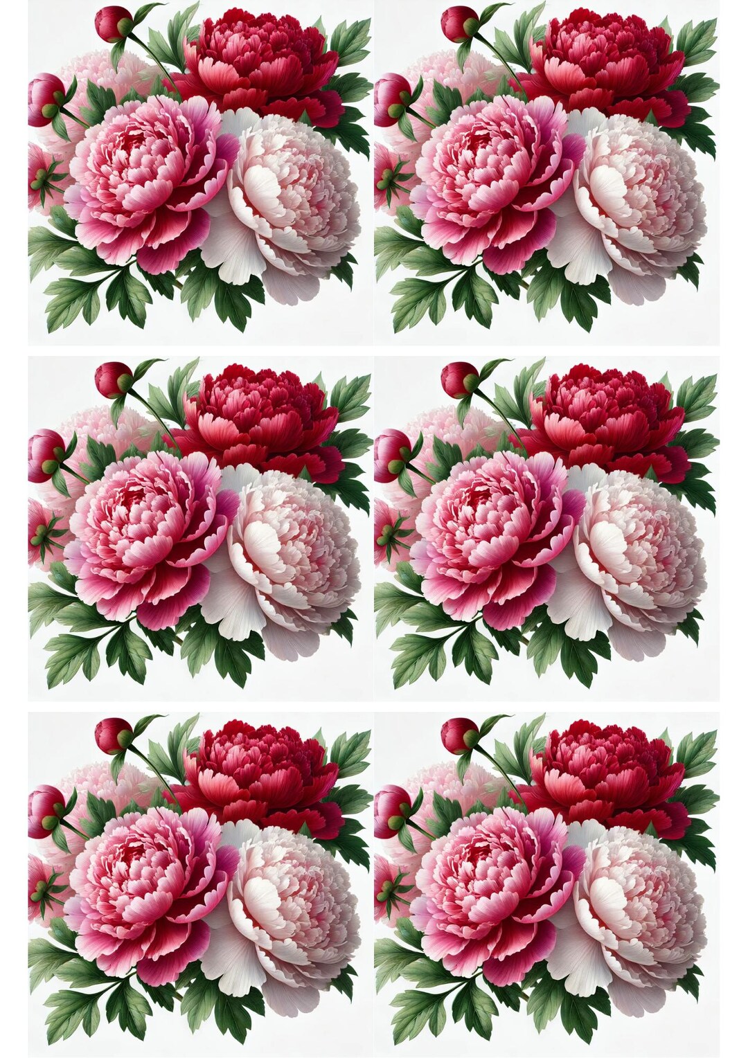 Pink Rice Paper Pink Peony Rice Paper: Decoupage, Scrapbook, Journal (A4) - Etsy