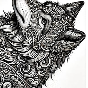 Papier de riz gothique loup pour découpage artisanat Scrapbooking collage technique mixte journal indésirable éphémère 1 A4 taille standard nouvelle collection loups