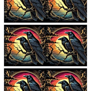 Hoja de collage de pareja de cuervos lunares (tamaño A4), papel de arroz para decoupage, papel de diario Raven Junk, material efímero para álbumes de recortes, materiales para técnicas mixtas