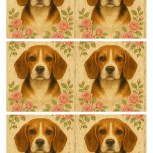 Papel de arroz Beagle Shabby Chic para decoupage, elegancia vintage sobre papel de arroz, papel artesanal con retrato nostálgico de Beagle, scrapbooking, n.° 4351