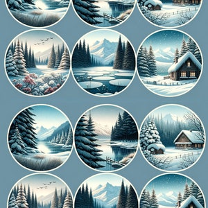 Winter Scenery Rice Paper: Christmas Decoupage, Scrapbooking (A4 Size)