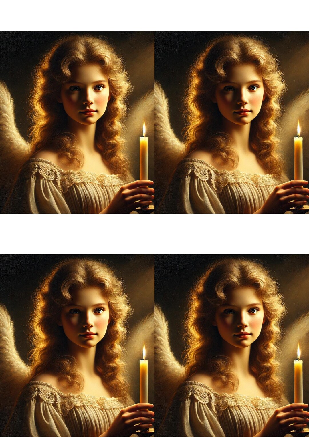 Angel Rice Paper: Rembrandt Style Candle Collage (A4) - Etsy