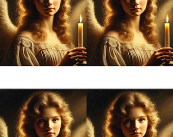 Angel Rice Paper: Rembrandt Style Candle Collage (A4)