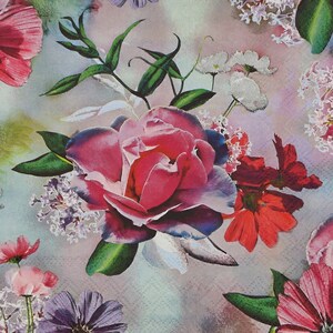 Impresionantes rosas flores 4 servilletas de papel de almuerzo individuales para decoupage Craft Collage Journal Crafting Ephemera Decopatch Art - Hermosa rosa