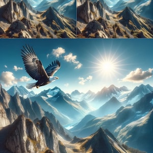 Papier de riz Aigle dans les montagnes pour découpage artisanal Scrapbooking Collage éphémère 1 A4 taille standard Nouvelle collection Motif Aigle